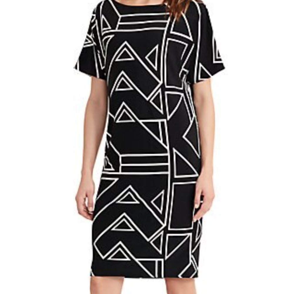 Lauren by Ralph Lauren Geometric Print Shift Dress